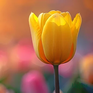 Yellow tulip flower bulbs