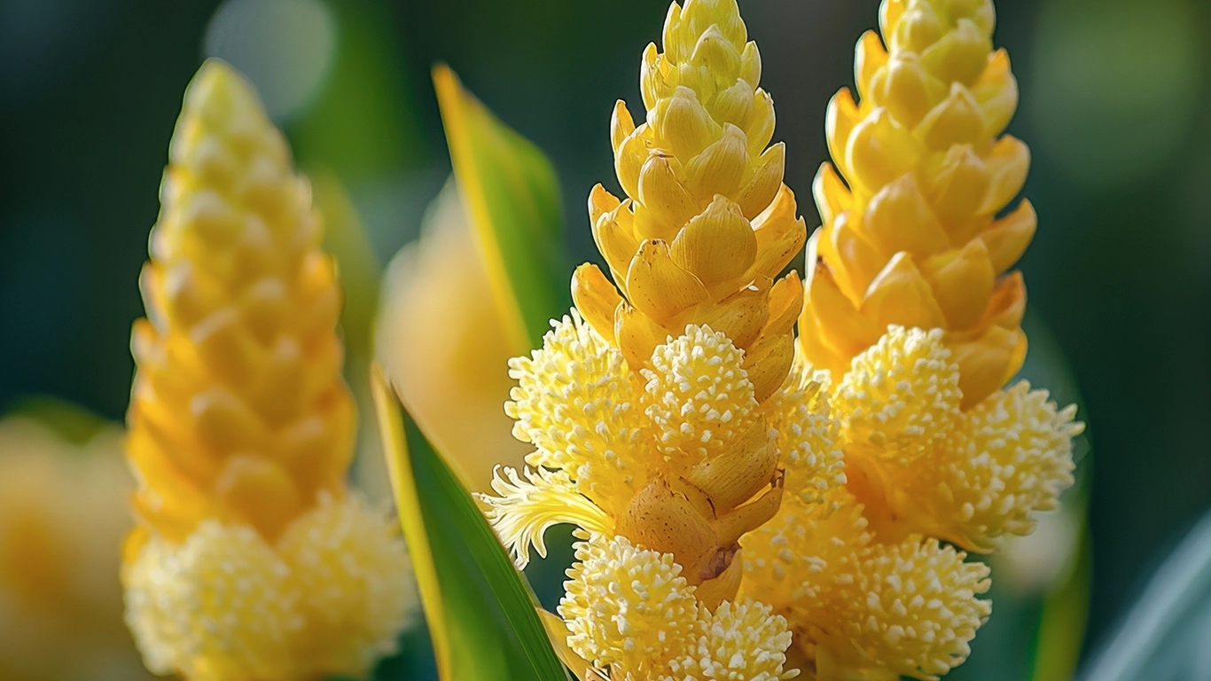 The Vibrancy of Red, White, and Orange in Ginger Lily Plants